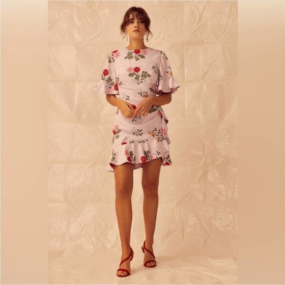 Keepsake The Label Pretty One Floral Ruffle Mini Dress in Lilac Floral - Picture 4 of 7